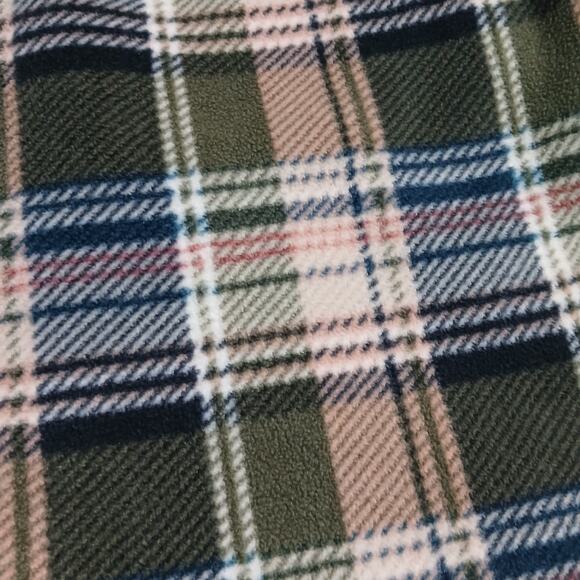 Natural Reflection Women's XXL blue/green/pink plaid button-up fleece Shacket - Picture 2 of 12